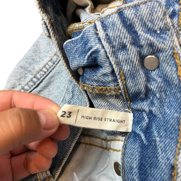 PacSun Light Wash Distressed Straight Leg Jeans Size 23 Women - Picture 7 of 9